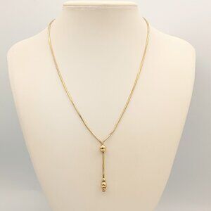 MILOR Italy 925 Sterling Silver Gold Lariat Necklace